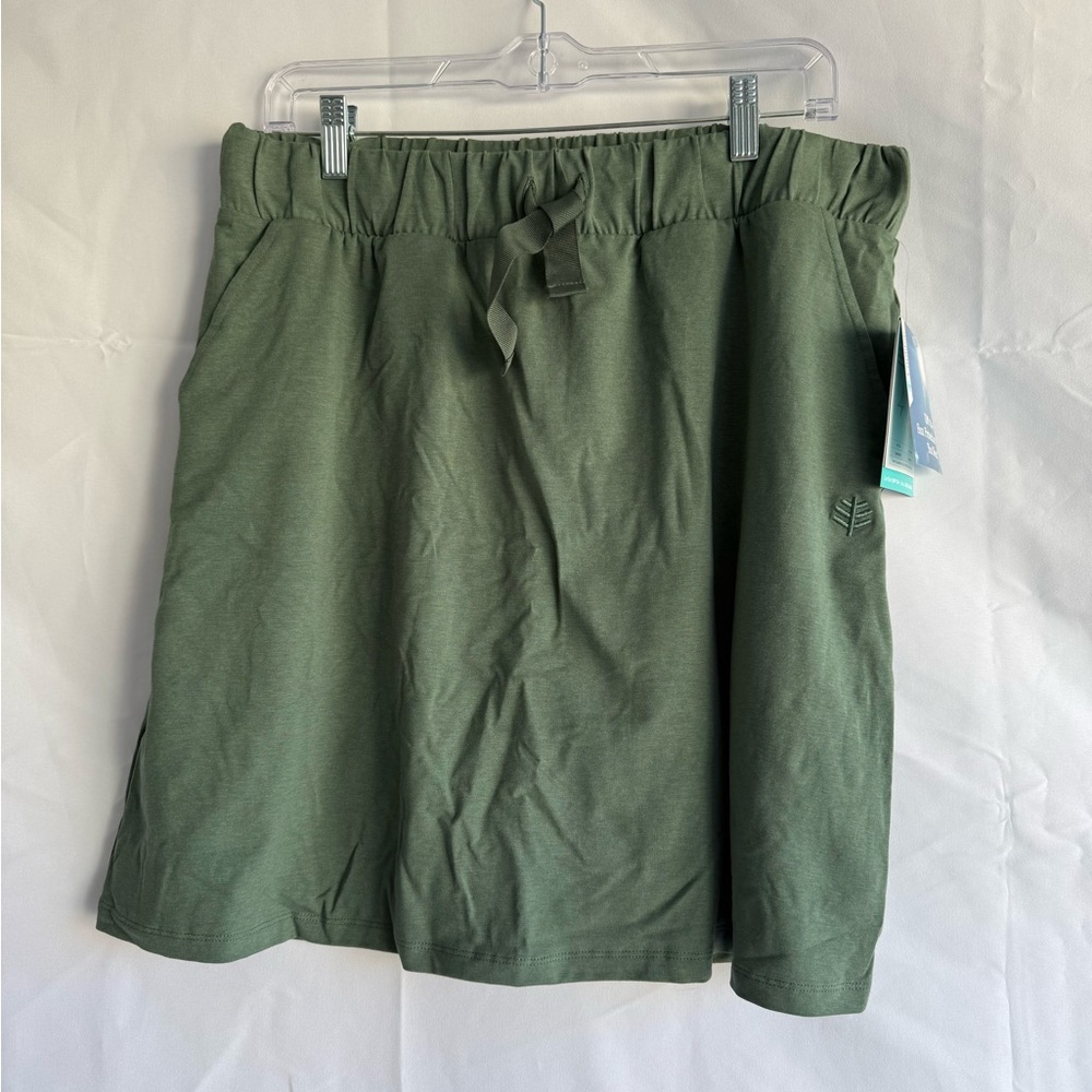 Coolibar UPF 50+ Plaka Knit Skort Olive Green NWT Size L Sun Protection Skirt